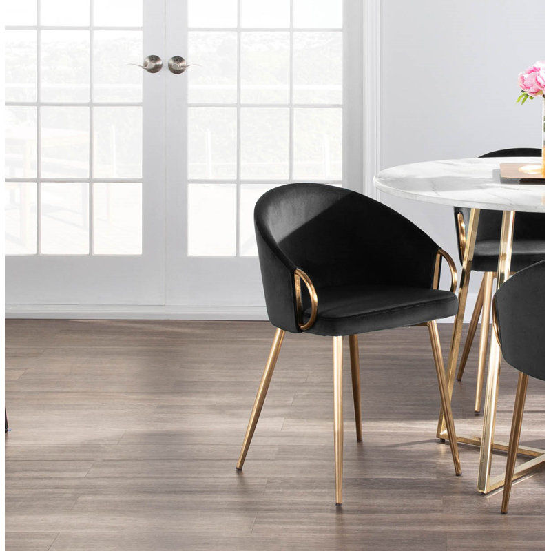 Salyer Velvet Upholstered Arm Chair & Reviews AllModern